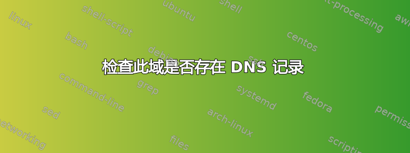 检查此域是否存在 DNS 记录