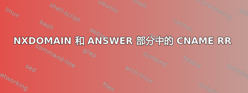 NXDOMAIN 和 ANSWER 部分中的 CNAME RR