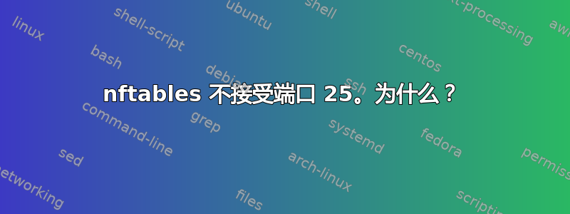 nftables 不接受端口 25。为什么？