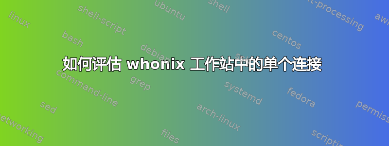 如何评估 whonix 工作站中的单个连接