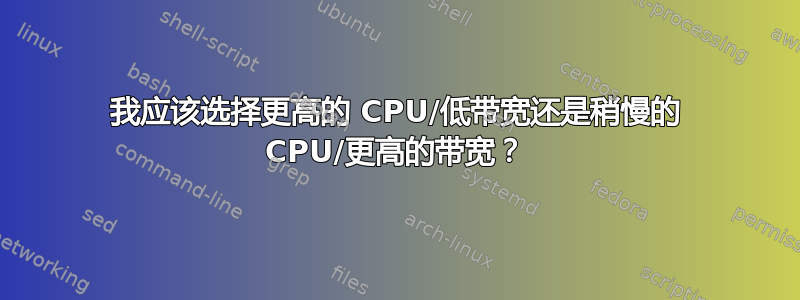 我应该选择更高的 CPU/低带宽还是稍慢的 CPU/更高的带宽？