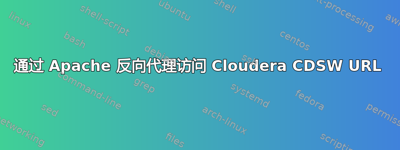 通过 Apache 反向代理访问 Cloudera CDSW URL