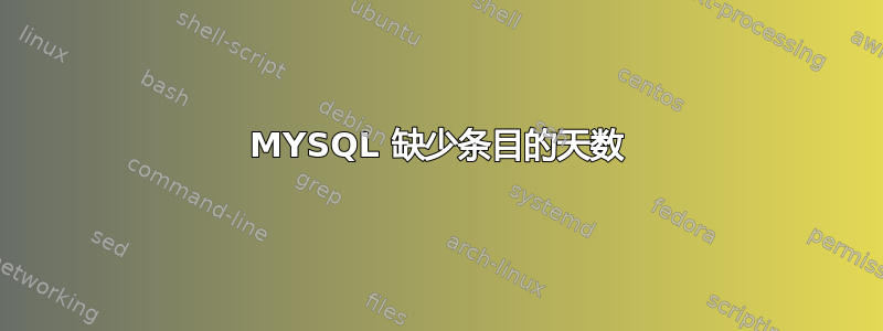 MYSQL 缺少条目的天数