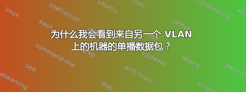 为什么我会看到来自另一个 VLAN 上的机器的单播数据包？