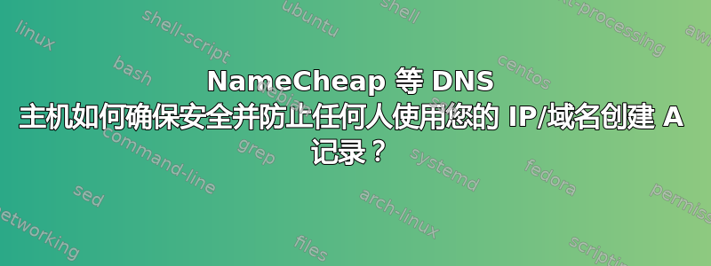 NameCheap 等 DNS 主机如何确保安全并防止任何人使用您的 IP/域名创建 A 记录？