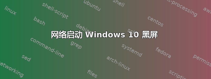 网络启动 Windows 10 黑屏