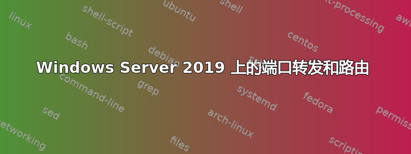 Windows Server 2019 上的端口转发和路由