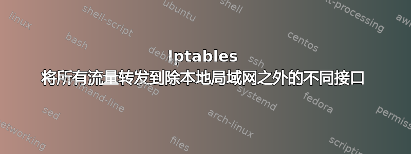 Iptables 将所有流量转发到除本地局域网之外的不同接口