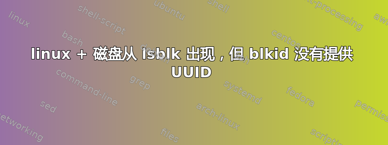 linux + 磁盘从 lsblk 出现，但 blkid 没有提供 UUID