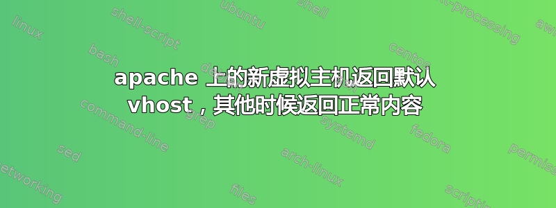 apache 上的新虚拟主机返回默认 vhost，其他时候返回正常内容