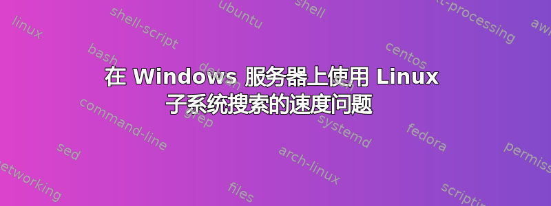 在 Windows 服务器上使用 Linux 子系统搜索的速度问题 