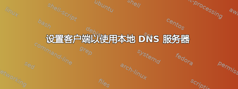 设置客户端以使用本地 DNS 服务器