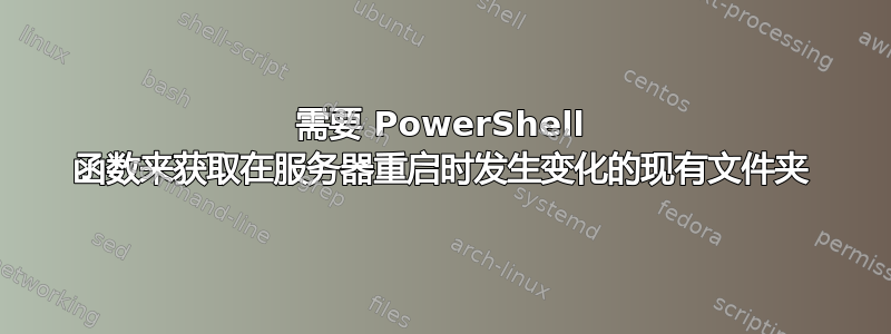 需要 PowerShell 函数来获取在服务器重启时发生变化的现有文件夹