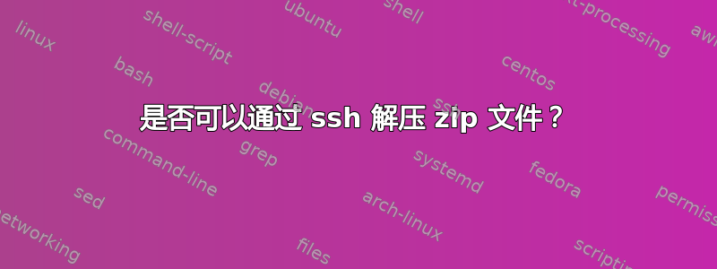 是否可以通过 ssh 解压 zip 文件？