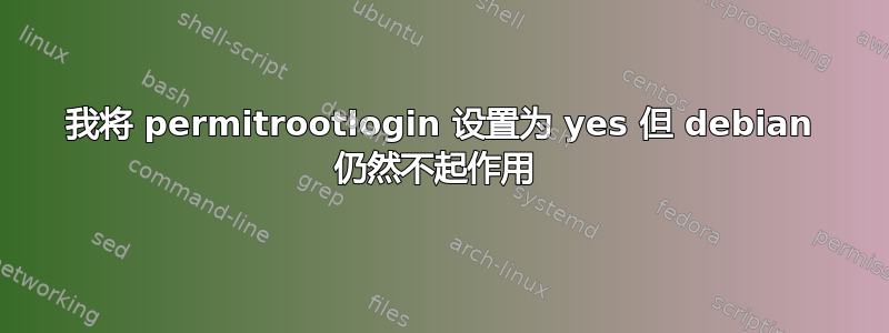 我将 permitrootlogin 设置为 yes 但 debian 仍然不起作用 