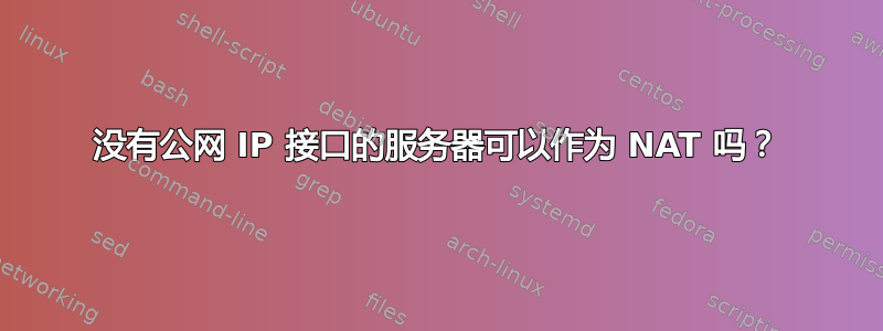 没有公网 IP 接口的服务器可以作为 NAT 吗？