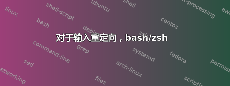 对于输入重定向，bash/zsh 