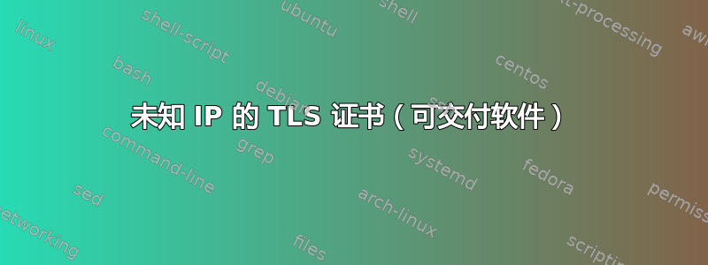 未知 IP 的 TLS 证书（可交付软件）