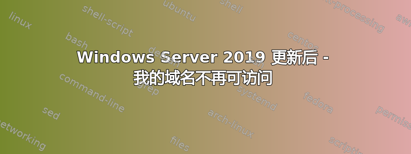 Windows Server 2019 更新后 - 我的域名不再可访问