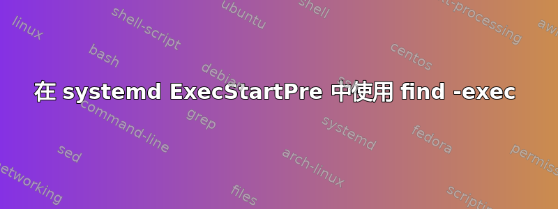 在 systemd ExecStartPre 中使用 find -exec