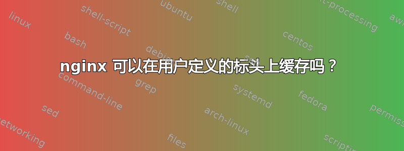 nginx 可以在用户定义的标头上缓存吗？