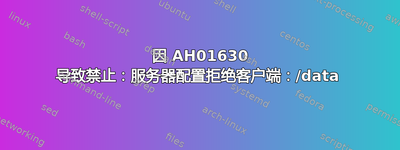 403 因 AH01630 导致禁止：服务器配置拒绝客户端：/data