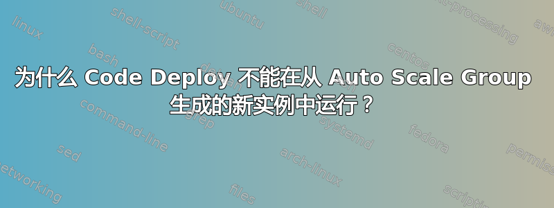 为什么 Code Deploy 不能在从 Auto Scale Group 生成的新实例中运行？