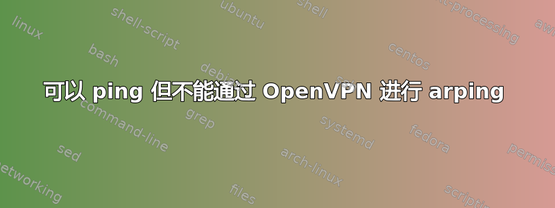 可以 ping 但不能通过 OpenVPN 进行 arping