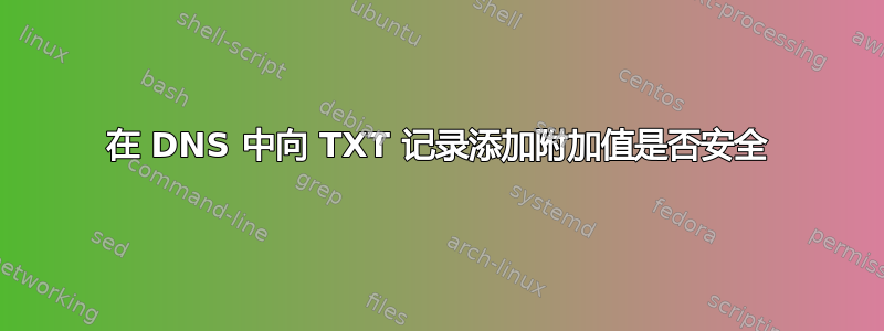 在 DNS 中向 TXT 记录添加附加值是否安全