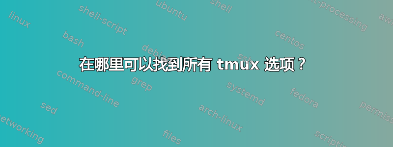 在哪里可以找到所有 tmux 选项？