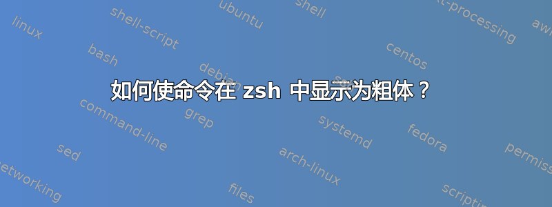 如何使命令在 zsh 中显示为粗体？