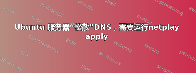 Ubuntu 服务器“松散”DNS，需要运行netplay apply