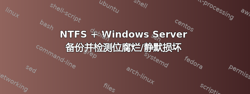 NTFS + Windows Server 备份并检测位腐烂/静默损坏