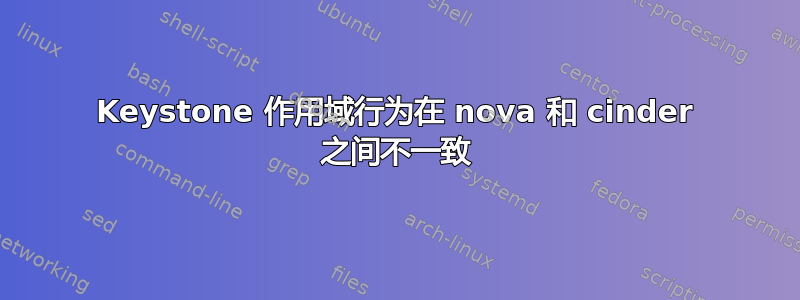 Keystone 作用域行为在 nova 和 cinder 之间不一致