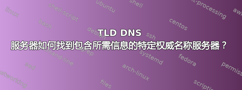 TLD DNS 服务器如何找到包含所需信息的特定权威名称服务器？