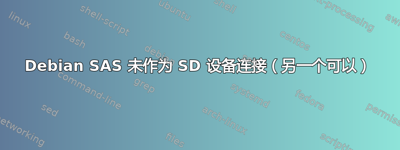 Debian SAS 未作为 SD 设备连接（另一个可以）