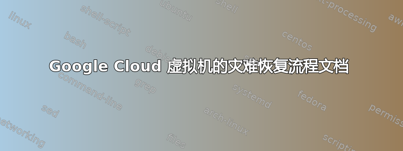 Google Cloud 虚拟机的灾难恢复流程文档