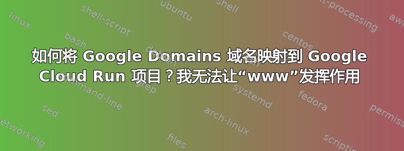 如何将 Google Domains 域名映射到 Google Cloud Run 项目？我无法让“www”发挥作用