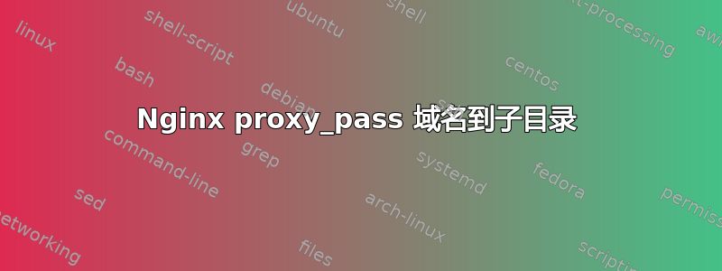 Nginx proxy_pass 域名到子目录