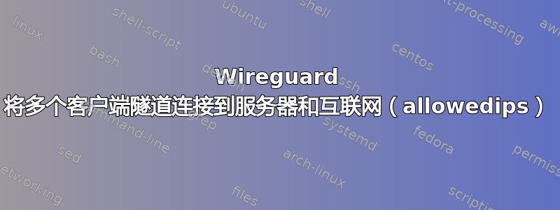 Wireguard 将多个客户端隧道连接到服务器和互联网（allowedips）