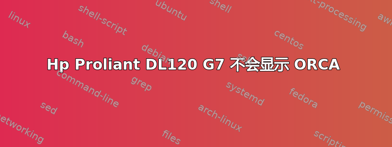 Hp Proliant DL120 G7 不会显示 ORCA