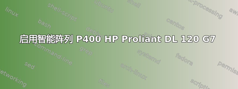 启用智能阵列 P400 HP Proliant DL 120 G7