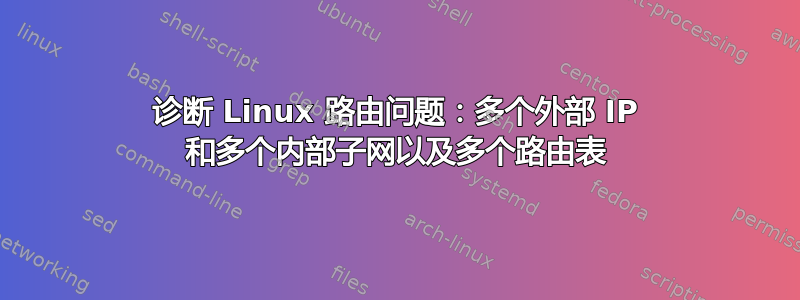 诊断 Linux 路由问题：多个外部 IP 和多个内部子网以及多个路由表