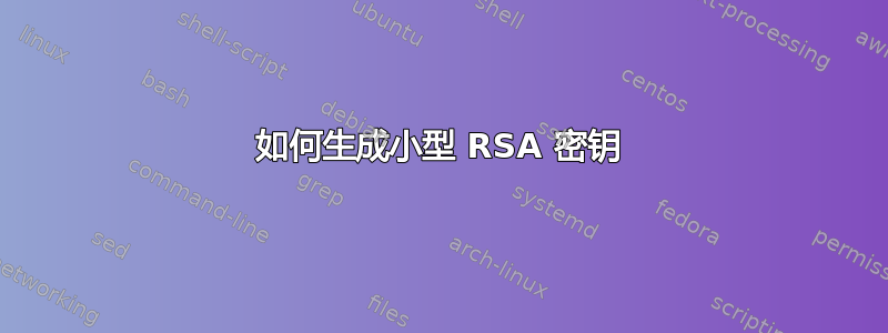 如何生成小型 RSA 密钥