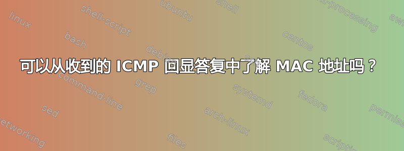 可以从收到的 ICMP 回显答复中了解 MAC 地址吗？