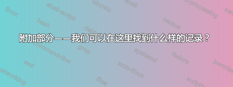 附加部分——我们可以在这里找到什么样的记录？