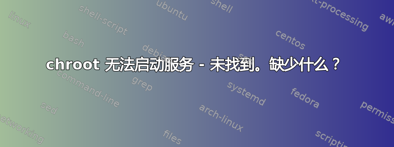 chroot 无法启动服务 - 未找到。缺少什么？