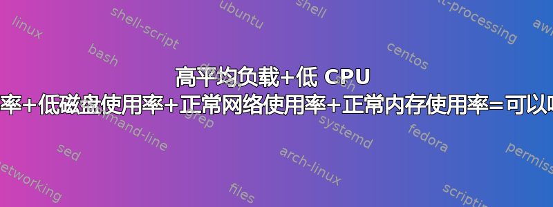 高平均负载+低 CPU 使用率+低磁盘使用率+正常网络使用率+正常内存使用率=可以吗？