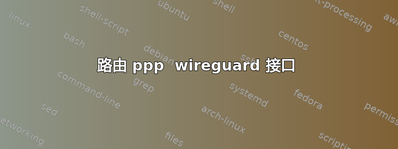 路由 ppp  wireguard 接口