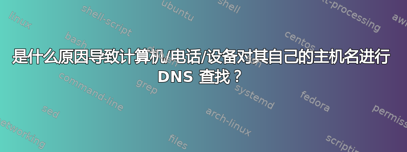 是什么原因导致计算机/电话/设备对其自己的主机名进行 DNS 查找？